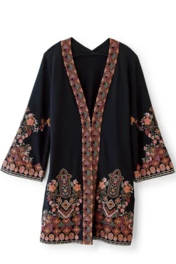 Clearance Soft Surroundings Fiberworks Kimono AntiqueBlack