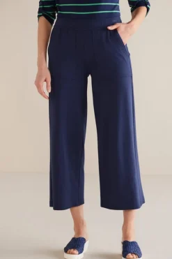 Best Soft Surroundings Fina French Terry Crop Pants Navy