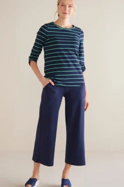 Best Soft Surroundings Fina French Terry Crop Pants Navy