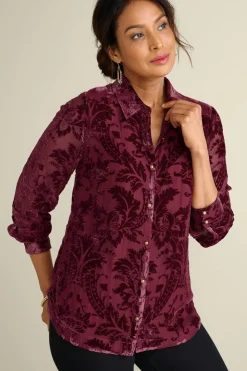 Discount Soft Surroundings Floreat Velvet Shirt