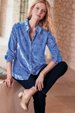 Discount Soft Surroundings Floreat Velvet Shirt