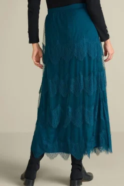 Online Soft Surroundings Frederica Lace Maxi Skirt SailorBlue