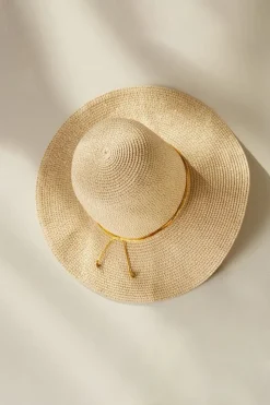 Fashion Soft Surroundings Golda Floppy Hat Natural/Gold