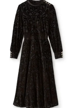 Fashion Soft Surroundings Hadley Velvet Dress BlackAbstract