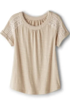 Sale Soft Surroundings Halle Short Sleeve Top LightTaupe