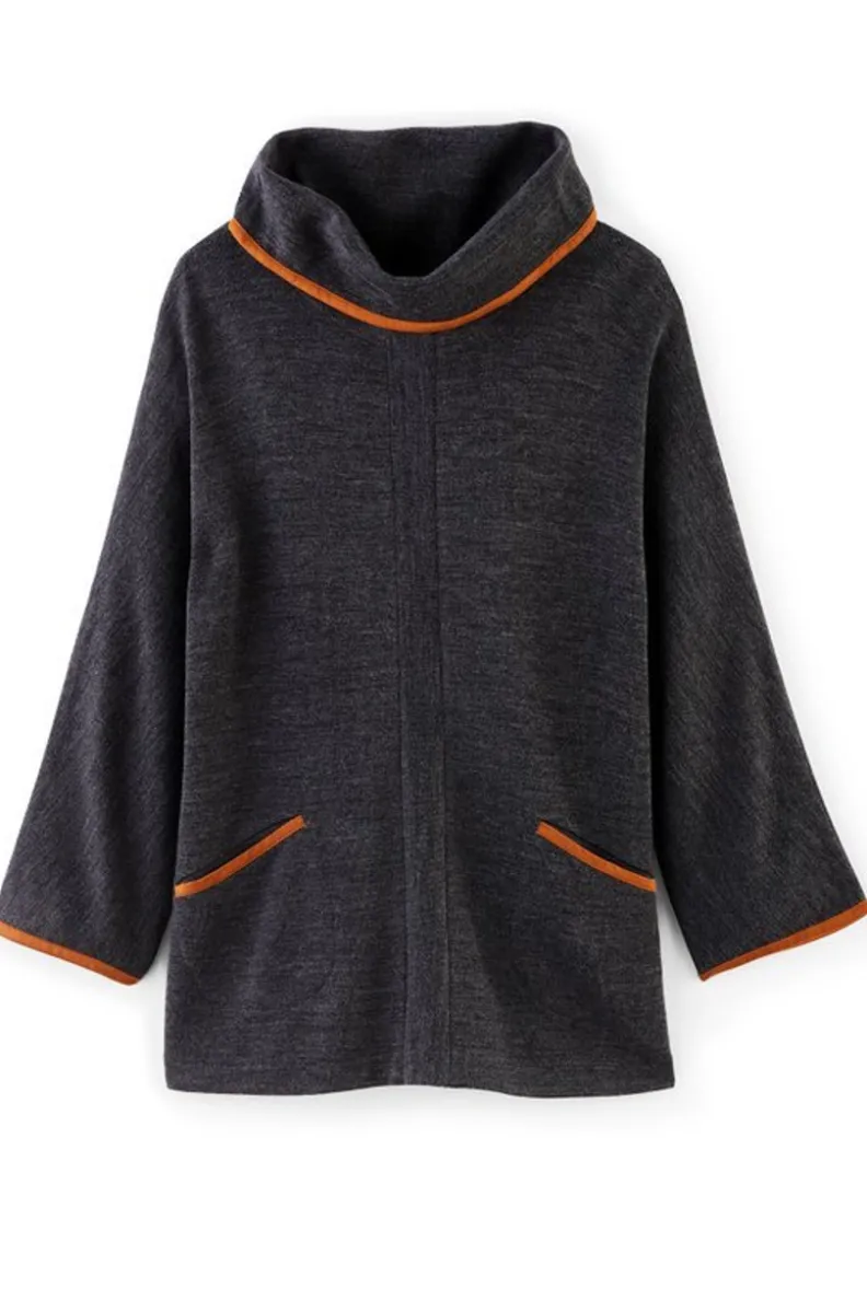 New Soft Surroundings Hanna Convertible Tunic CharcoalHeather