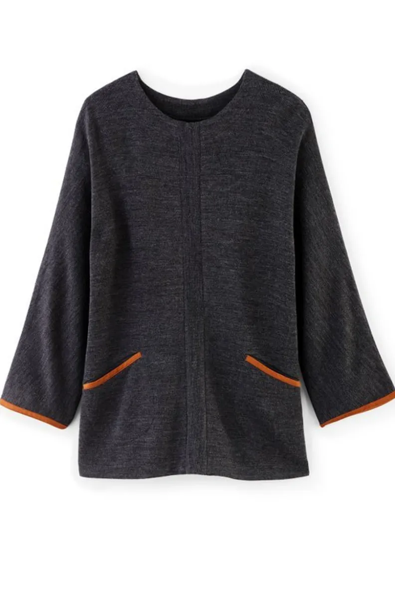 New Soft Surroundings Hanna Convertible Tunic CharcoalHeather