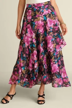 Sale Soft Surroundings Hannie Midi Skirt SolsticeFloral
