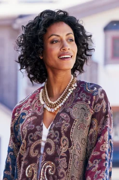 Clearance Soft Surroundings Hazel Bead Drops Necklace BrownMulti