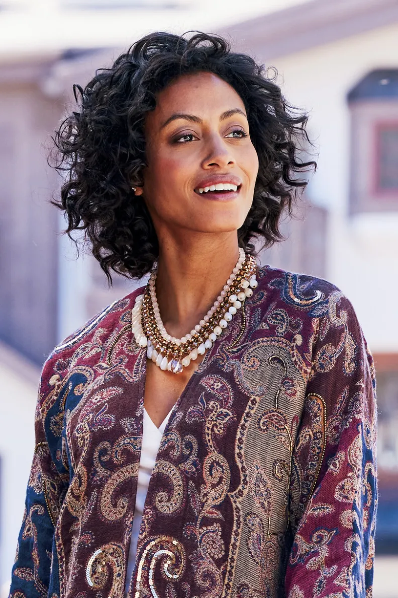 Clearance Soft Surroundings Hazel Bead Drops Necklace BrownMulti