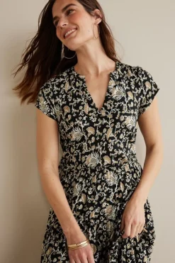 Outlet Soft Surroundings Hollis Midi Dress LisbonFloralNeutral