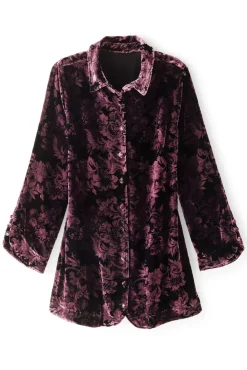 Best Soft Surroundings Icon Silk Velvet Poets Tunic Shirt