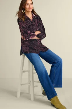 Best Soft Surroundings Icon Silk Velvet Poets Tunic Shirt
