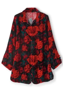 Best Soft Surroundings Icon Silk Velvet Poets Tunic Shirt