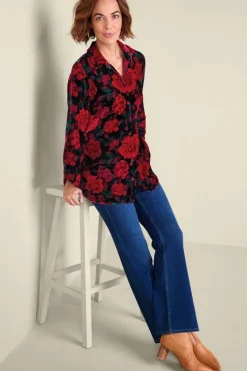 Best Soft Surroundings Icon Silk Velvet Poets Tunic Shirt