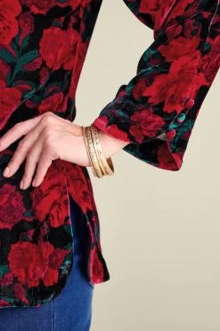 Best Soft Surroundings Icon Silk Velvet Poets Tunic Shirt