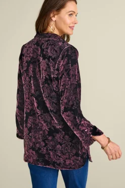 Best Soft Surroundings Icon Silk Velvet Poets Tunic Shirt