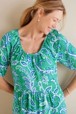 Best Soft Surroundings Ilana Midi Dress GreenLeafIkat