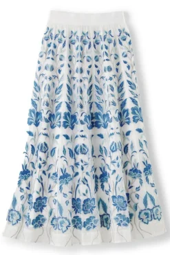 Hot Soft Surroundings Imani Maxi Skirt BlueDreamEmbroidery