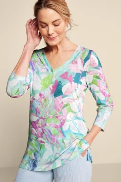 Online Soft Surroundings Iris 3/4 Sleeve Tunic TropicalMulti