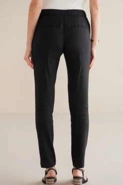 Fashion Soft Surroundings Isla Stretch Linen Slim Leg Pants Black