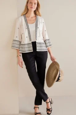 Fashion Soft Surroundings Isla Stretch Linen Slim Leg Pants Black