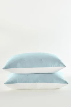 Fashion Soft Surroundings Ivy May Reversible Gauze Sham Indigo/White