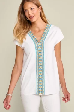 Sale Soft Surroundings Izabel Embroidered Tee White