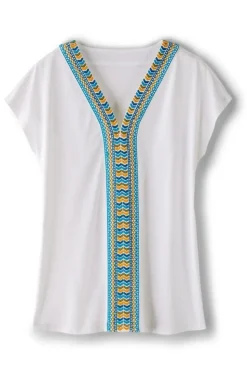 Sale Soft Surroundings Izabel Embroidered Tee White