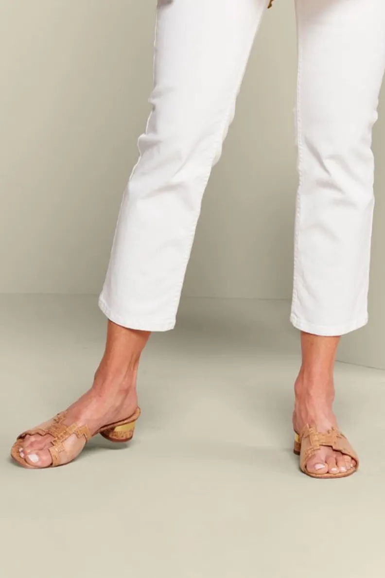 Hot Soft Surroundings J. Renee Amorra Mesh Slide Cork/Gold