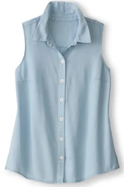 Online Soft Surroundings Jennifer Tencel™ Tank LightChambray