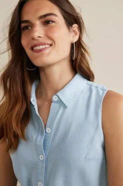 Online Soft Surroundings Jennifer Tencel™ Tank LightChambray