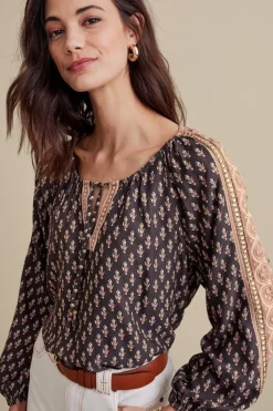 Clearance Soft Surroundings Jolene Blouse NeutralGeo