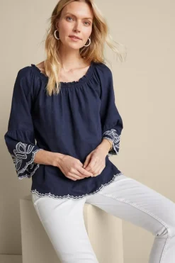 Sale Soft Surroundings Josey Top Navy