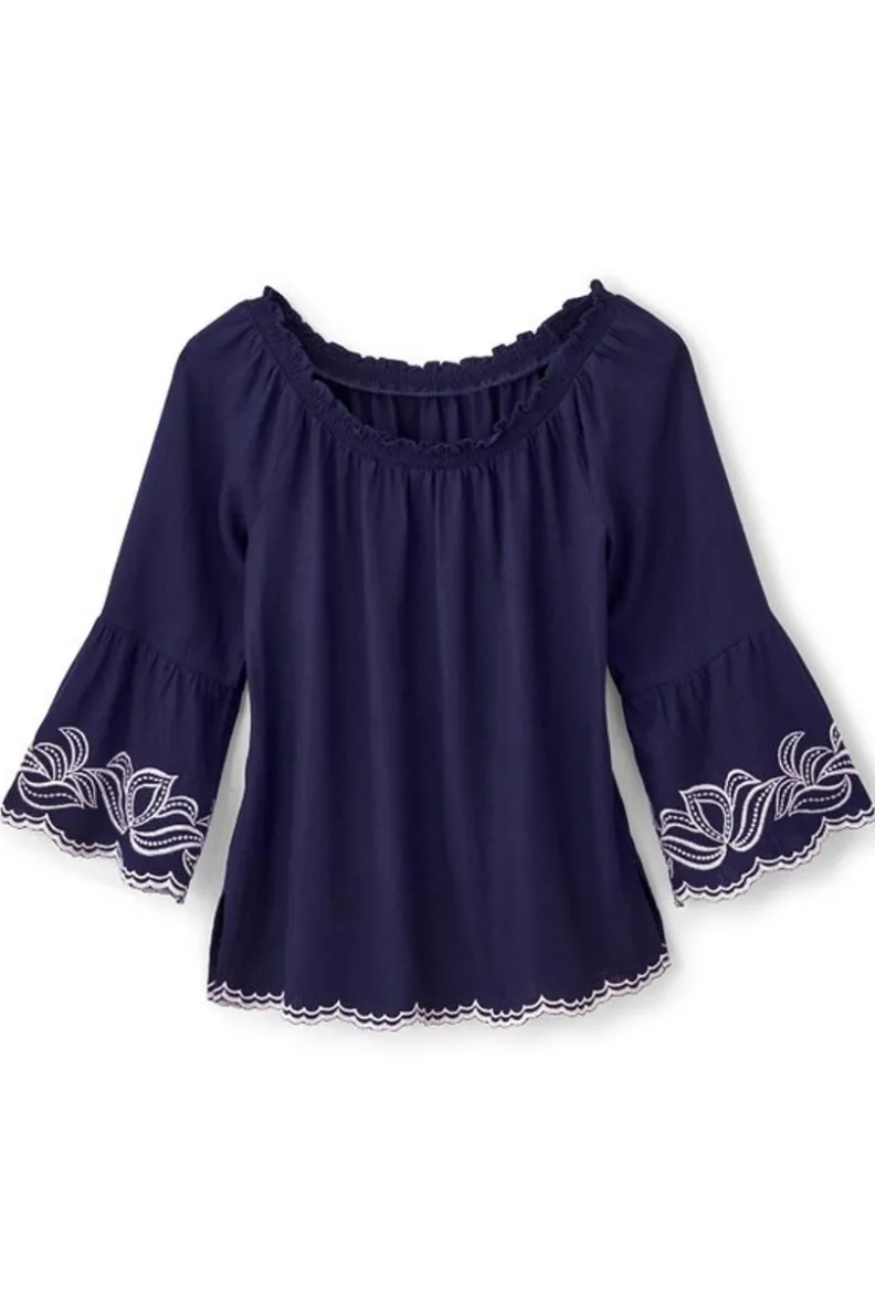 Sale Soft Surroundings Josey Top Navy