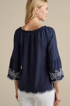 Sale Soft Surroundings Josey Top Navy