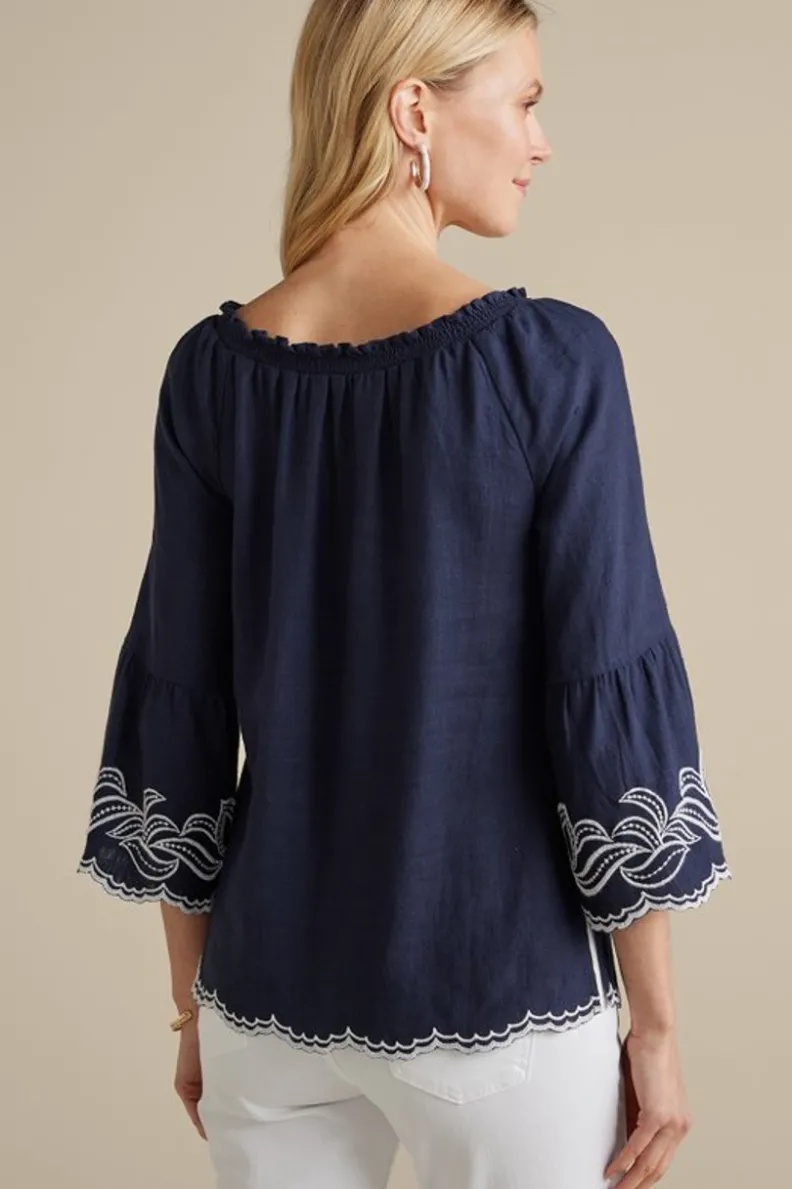 Sale Soft Surroundings Josey Top Navy