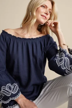 Sale Soft Surroundings Josey Top Navy