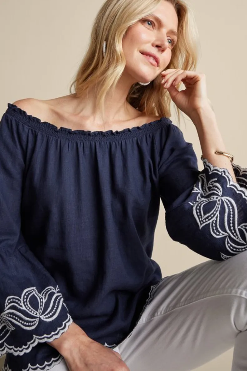 Sale Soft Surroundings Josey Top Navy