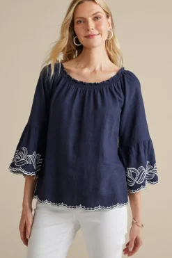 Sale Soft Surroundings Josey Top Navy