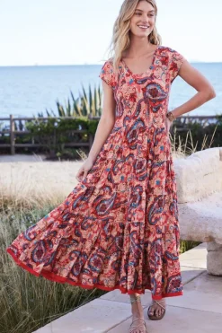 New Soft Surroundings Kara Dress FieryTealJacobean