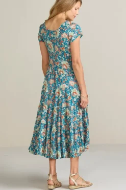 New Soft Surroundings Kara Dress FieryTealJacobean