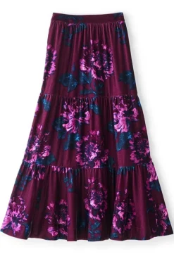 Online Soft Surroundings Kara Velvet Skirt BordeauxBloom