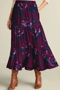 Online Soft Surroundings Kara Velvet Skirt BordeauxBloom