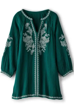 New Soft Surroundings Katie Gauze Tunic TealGreen