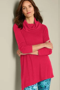 Online Soft Surroundings Kayla Rib Knit Cowl Neck Tunic