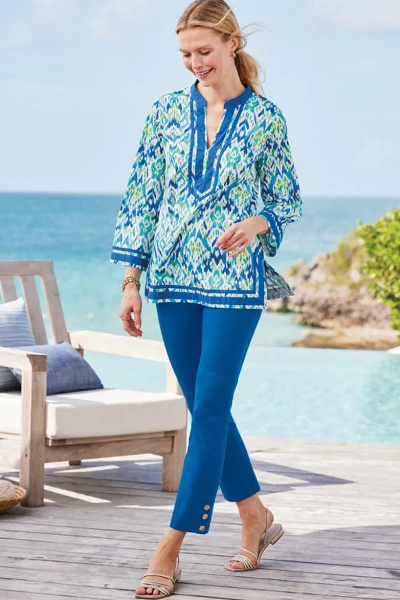 Online Soft Surroundings Kirti Ikat Tunic Green/TealIkat