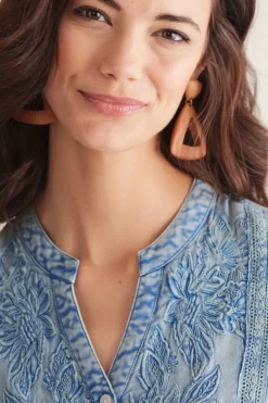 Outlet Soft Surroundings Las Olas Shirt LightBlue