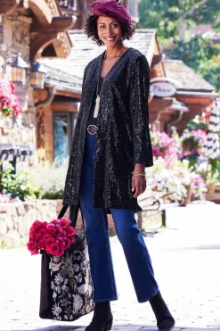 Outlet Soft Surroundings Lenora Embroidered Tote Black