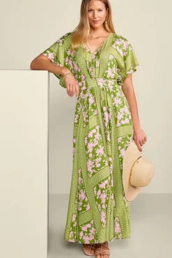 Fashion Soft Surroundings Leslie Maxi Dress InkBloomsScarf